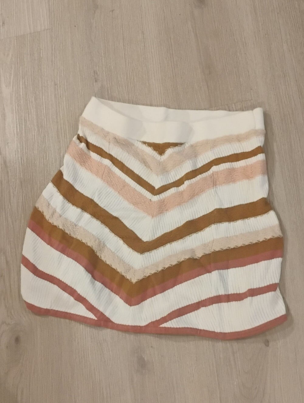 Free People Womens Knit Retro Striped Mini Skirt Sz S